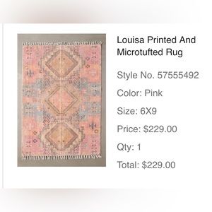 Urban Outfitters colorful printed and microtufted rug. 6x9